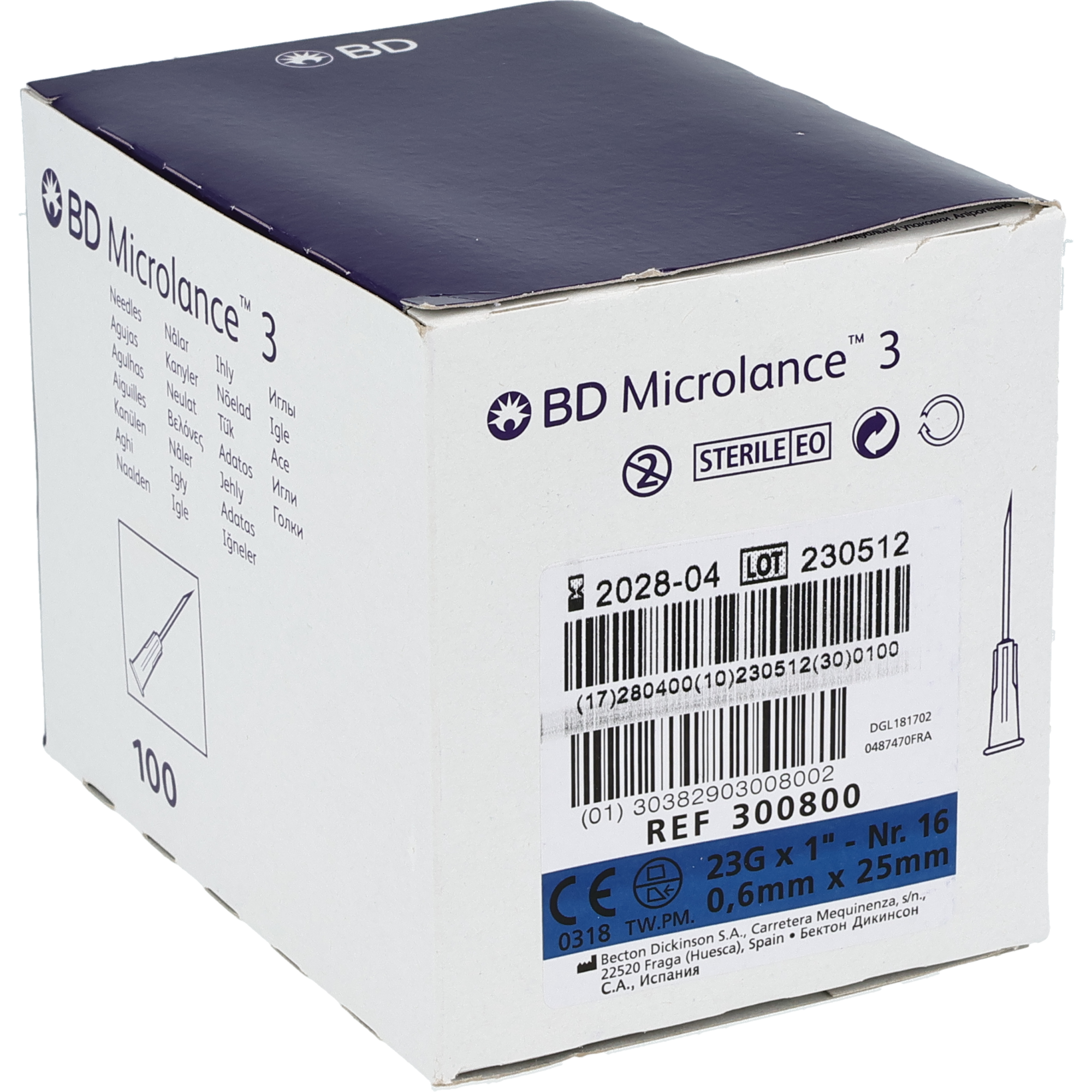 BD Microlance 3 Aiguilles jetables Standard, bleu