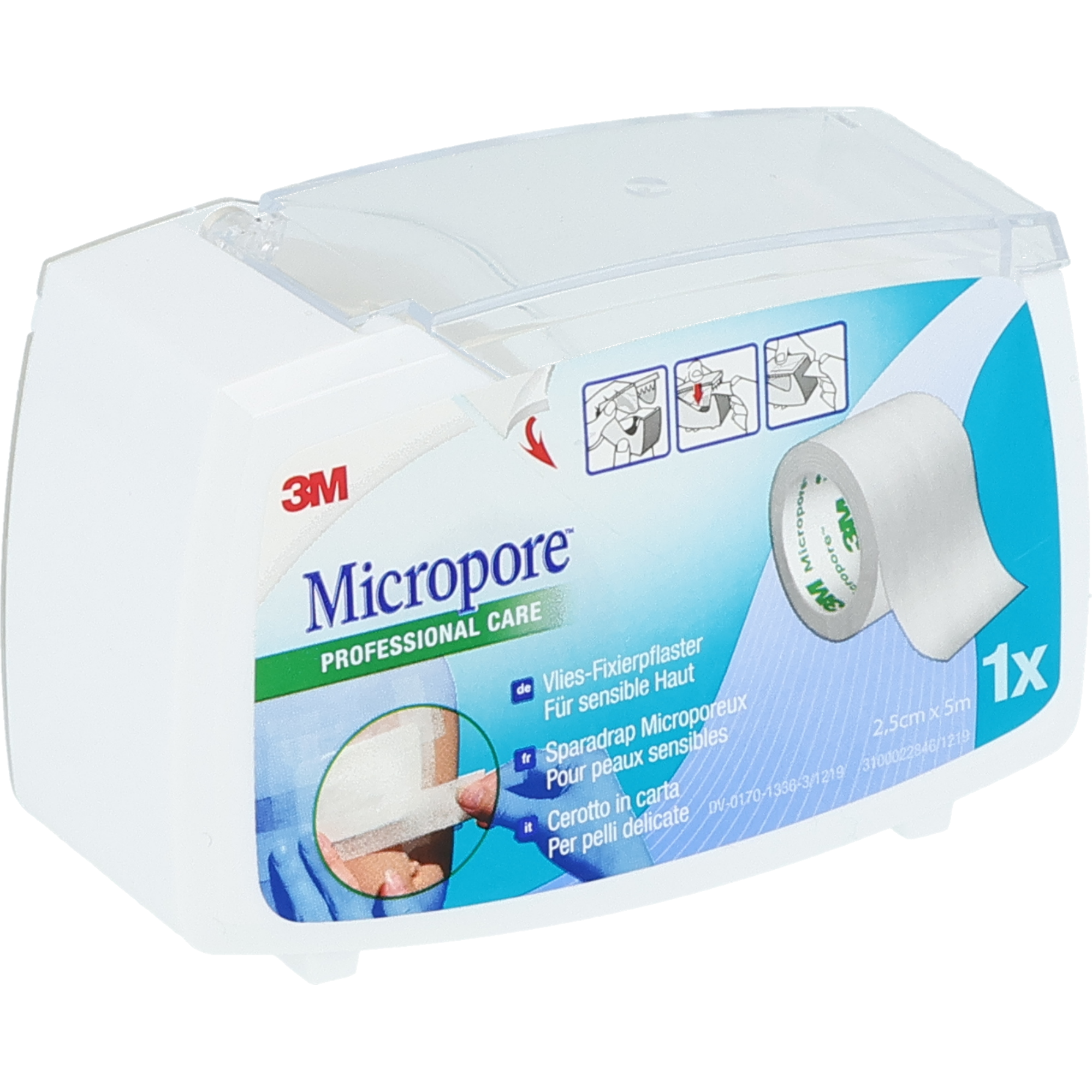 3M Micropore blanc avec dérouleur