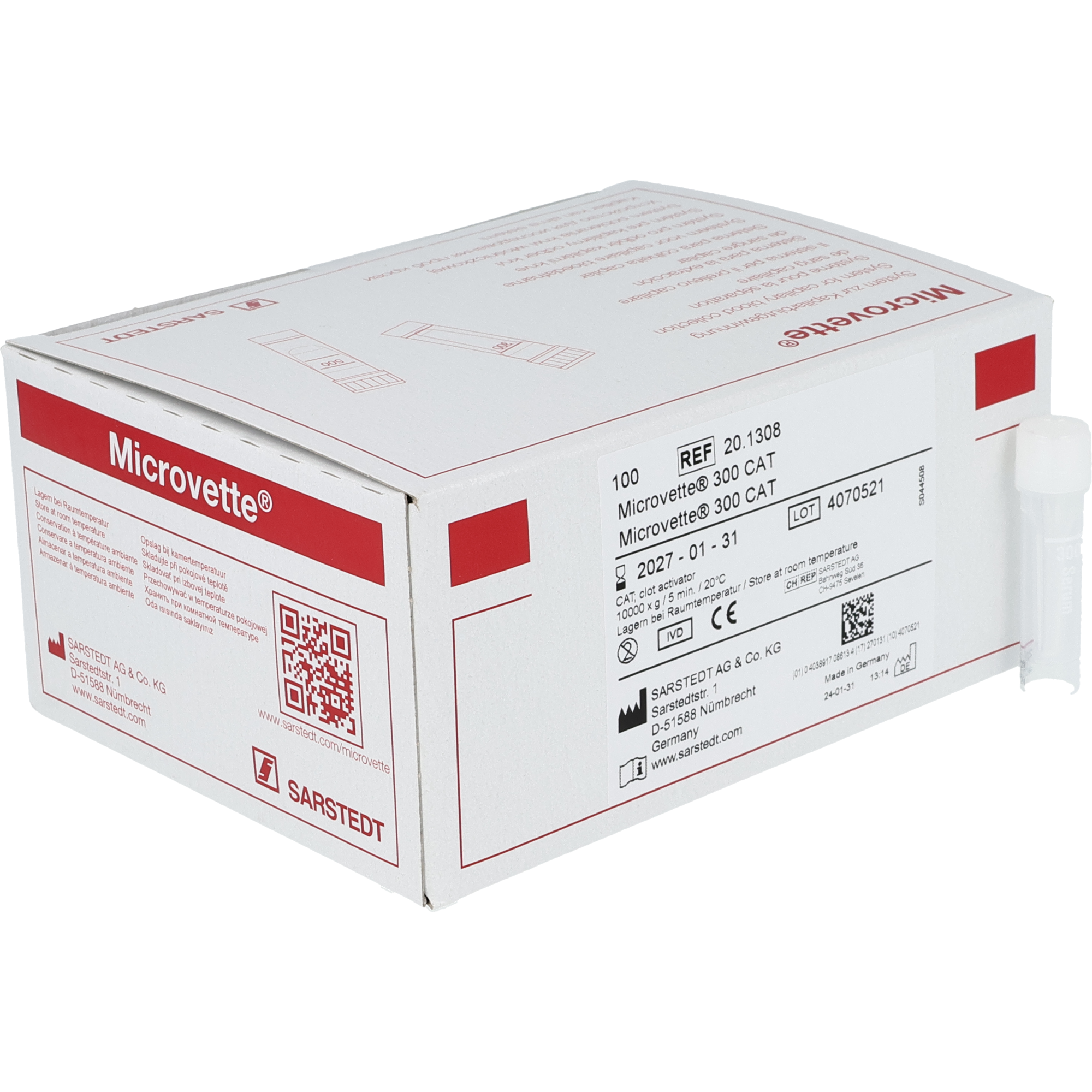 Microvette 300 Serum CAT, 300 µl