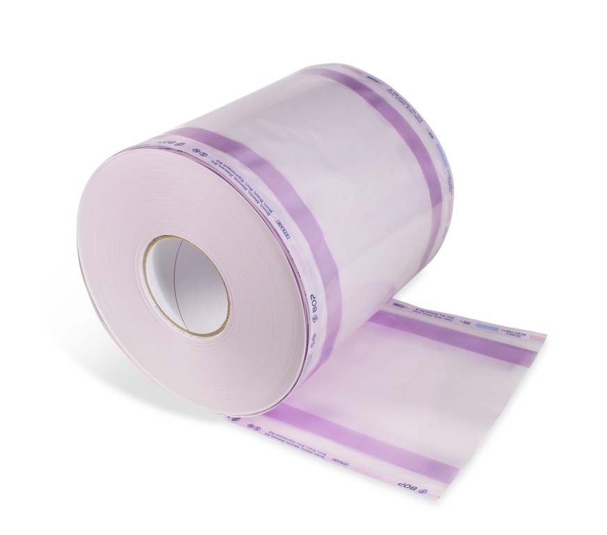 Steri-Rollen BOP TI mit Seitenfalte (Klarsichtschläuche)