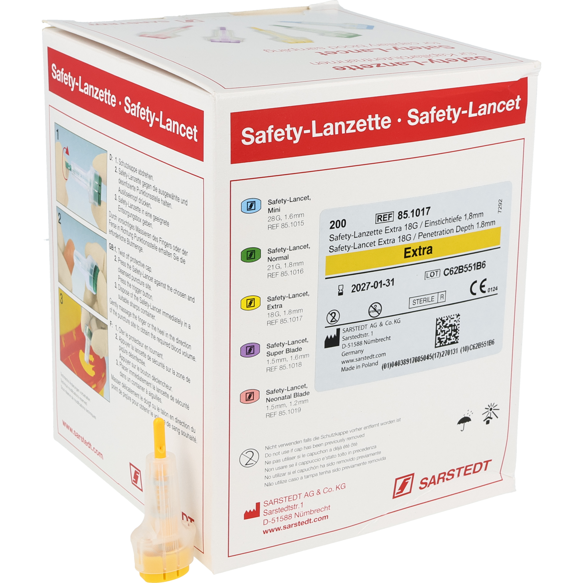 Sarstedt Safety-Lanzette gelb