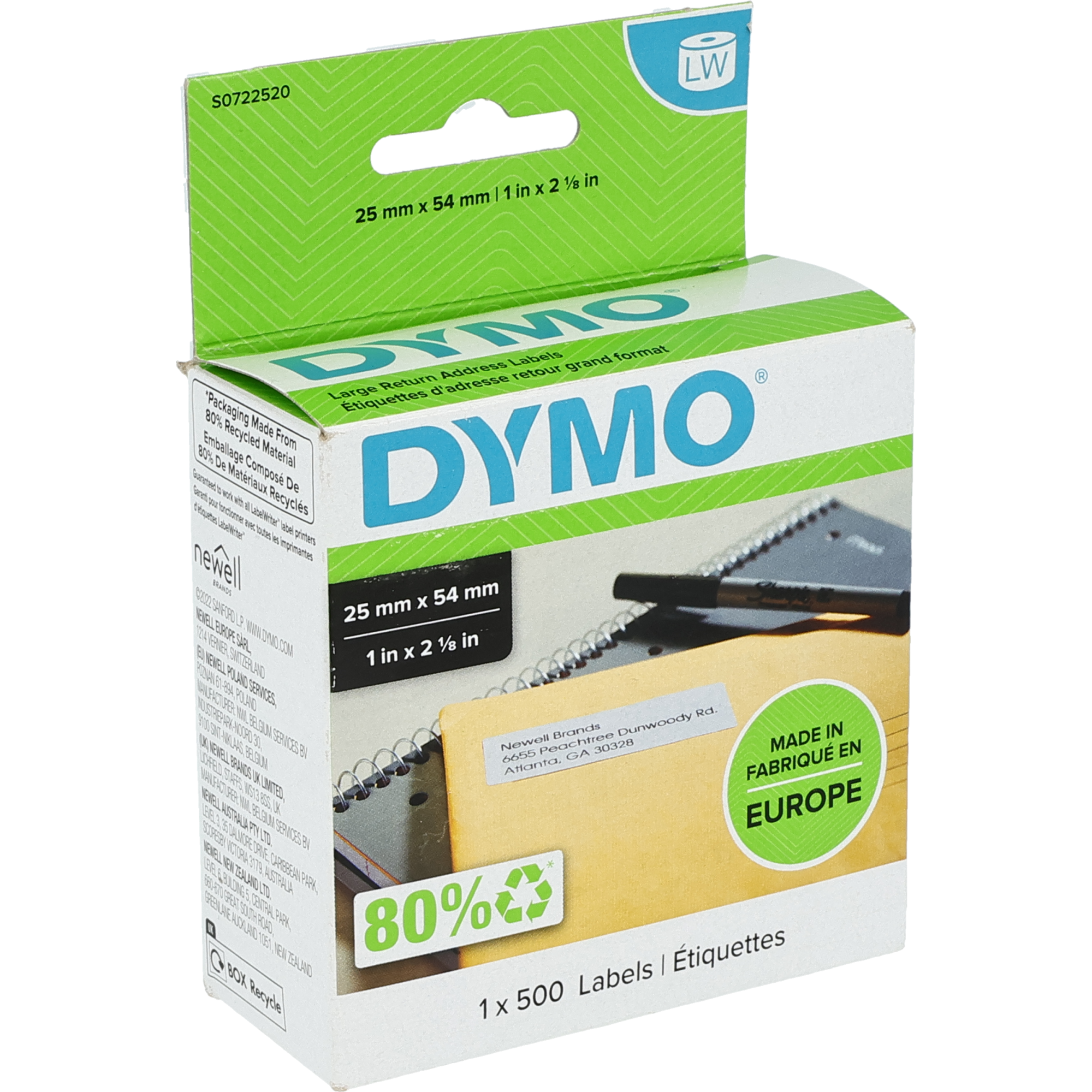 Dymo Etichette per indirizzi nero su bianco