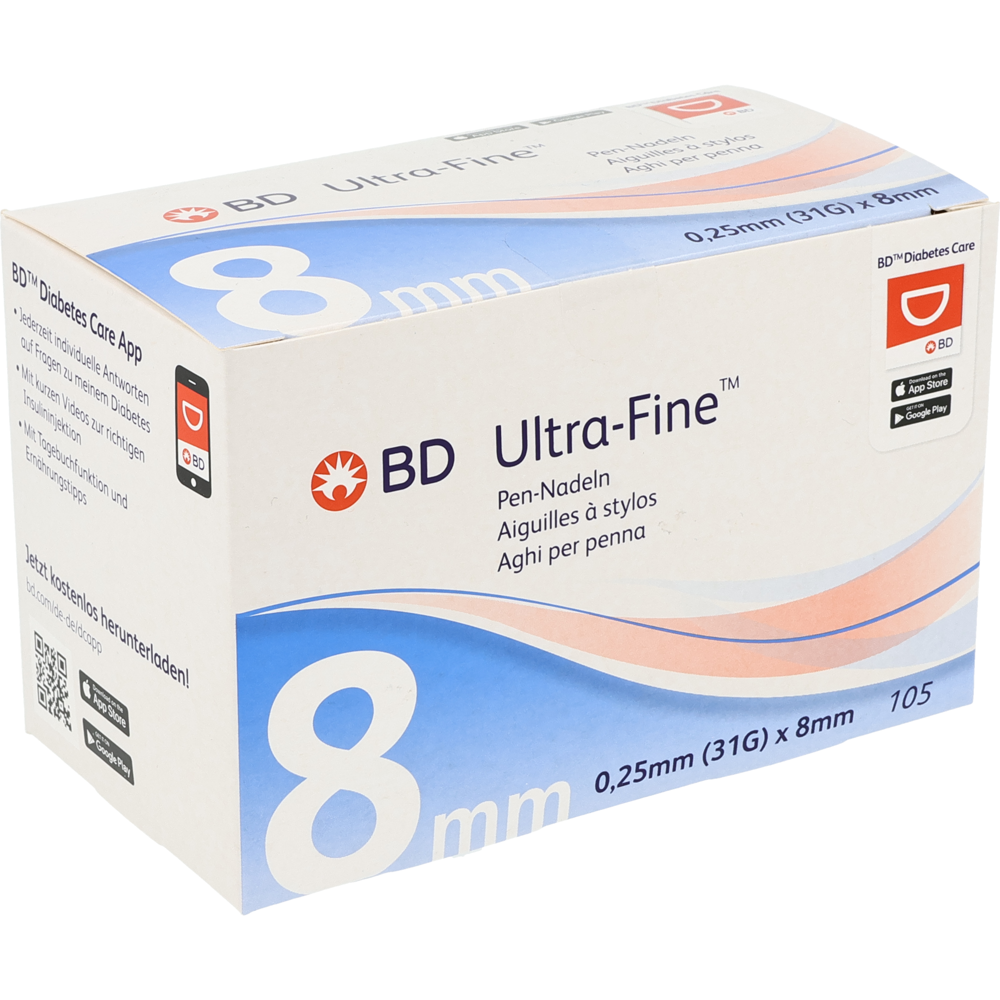 BD Micro-Fine Ultra Pen-Nadeln blau mit Pentapoint-Technologie