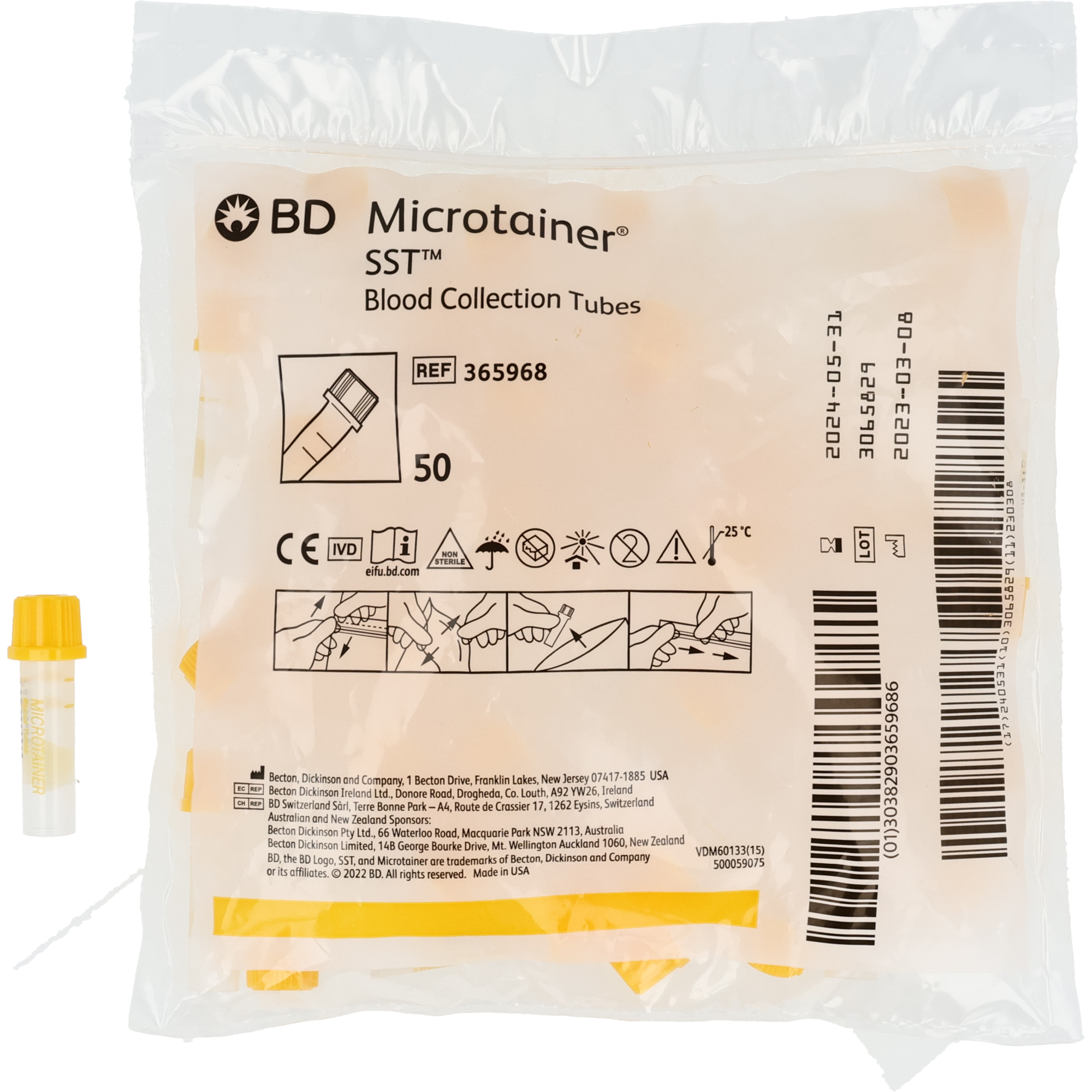 BD Microtainer avec fermeture Microgard
