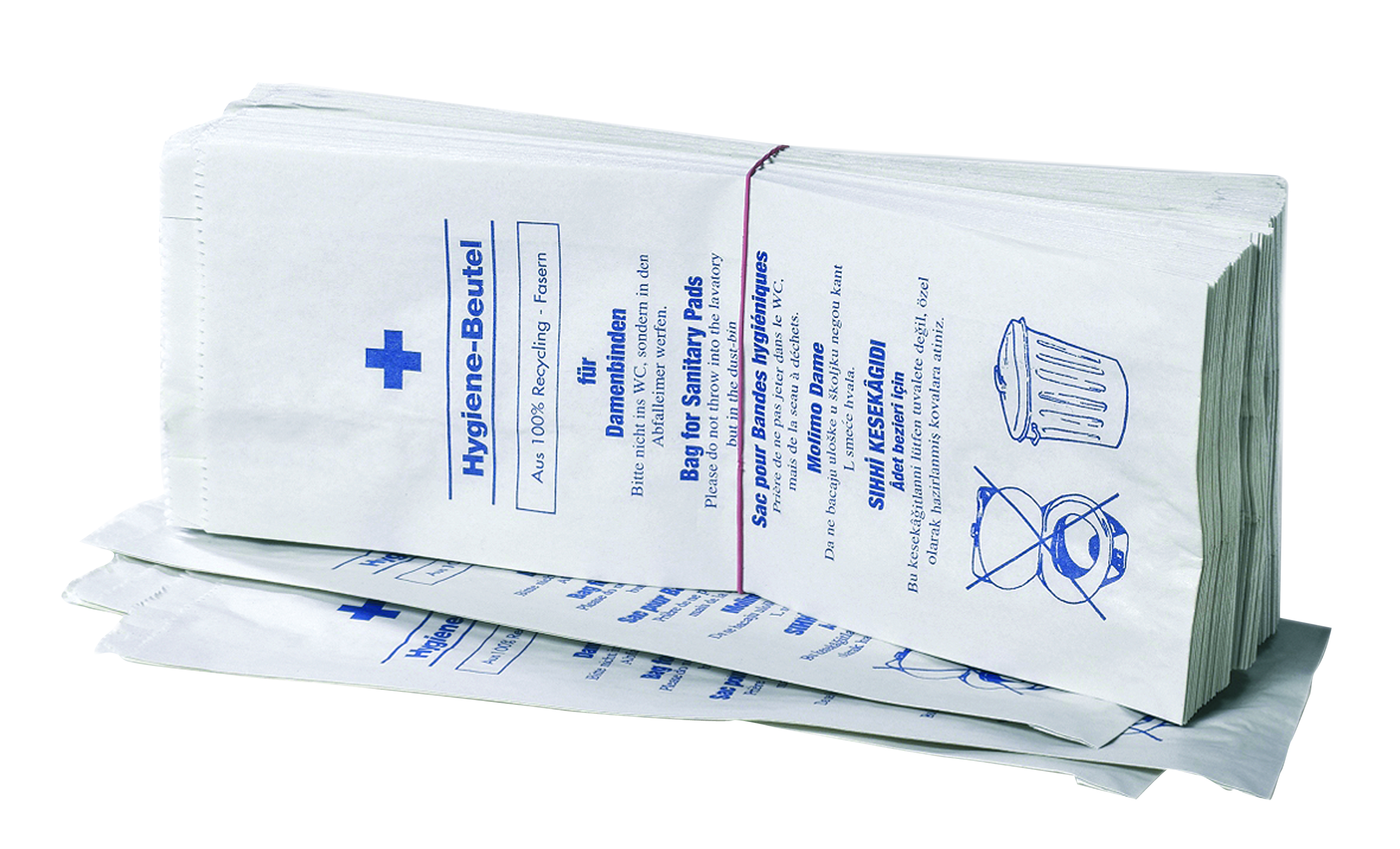 Sachets hygiéniques, blanchâtres