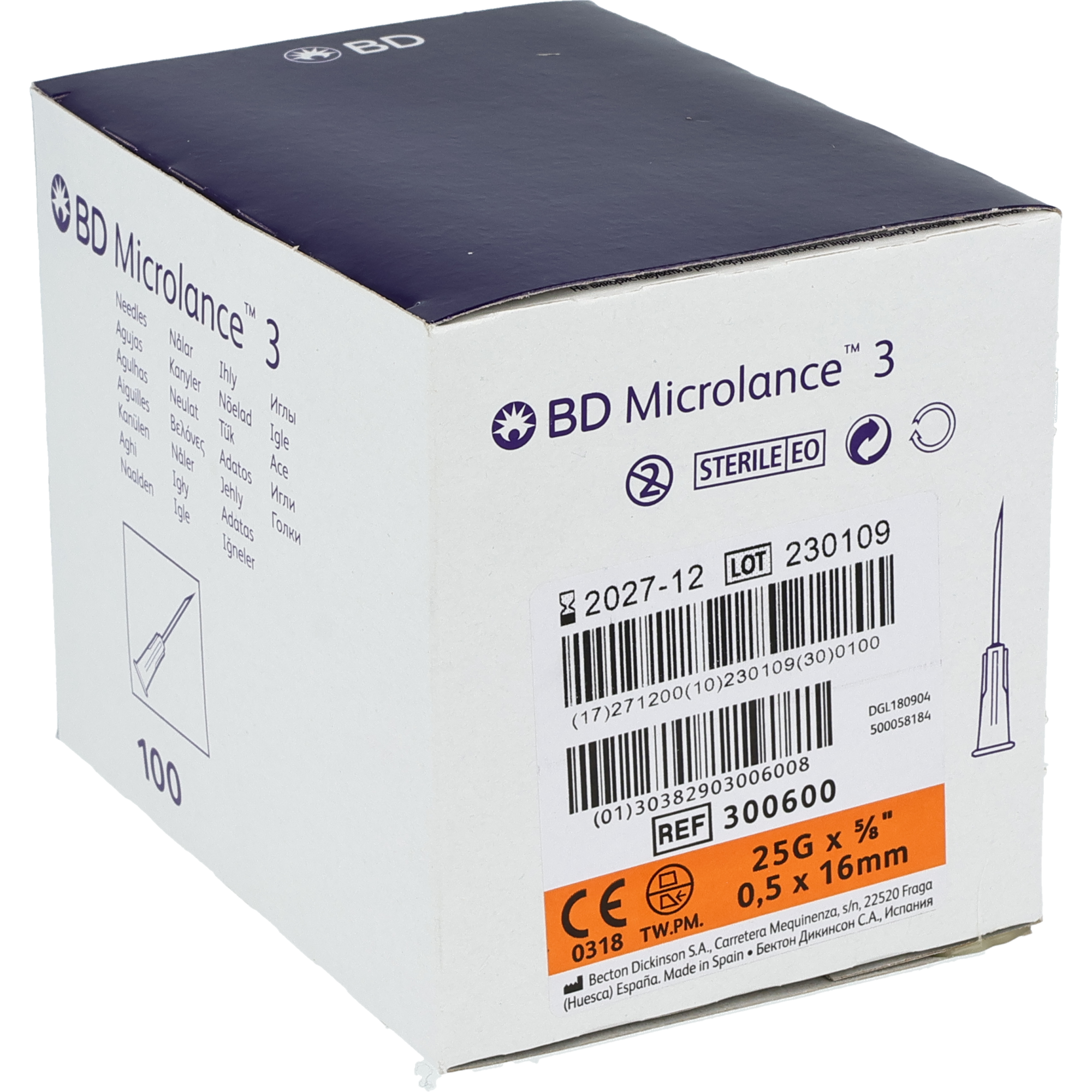 BD Microlance 3 Einmalkanülen Sondergröße, orange