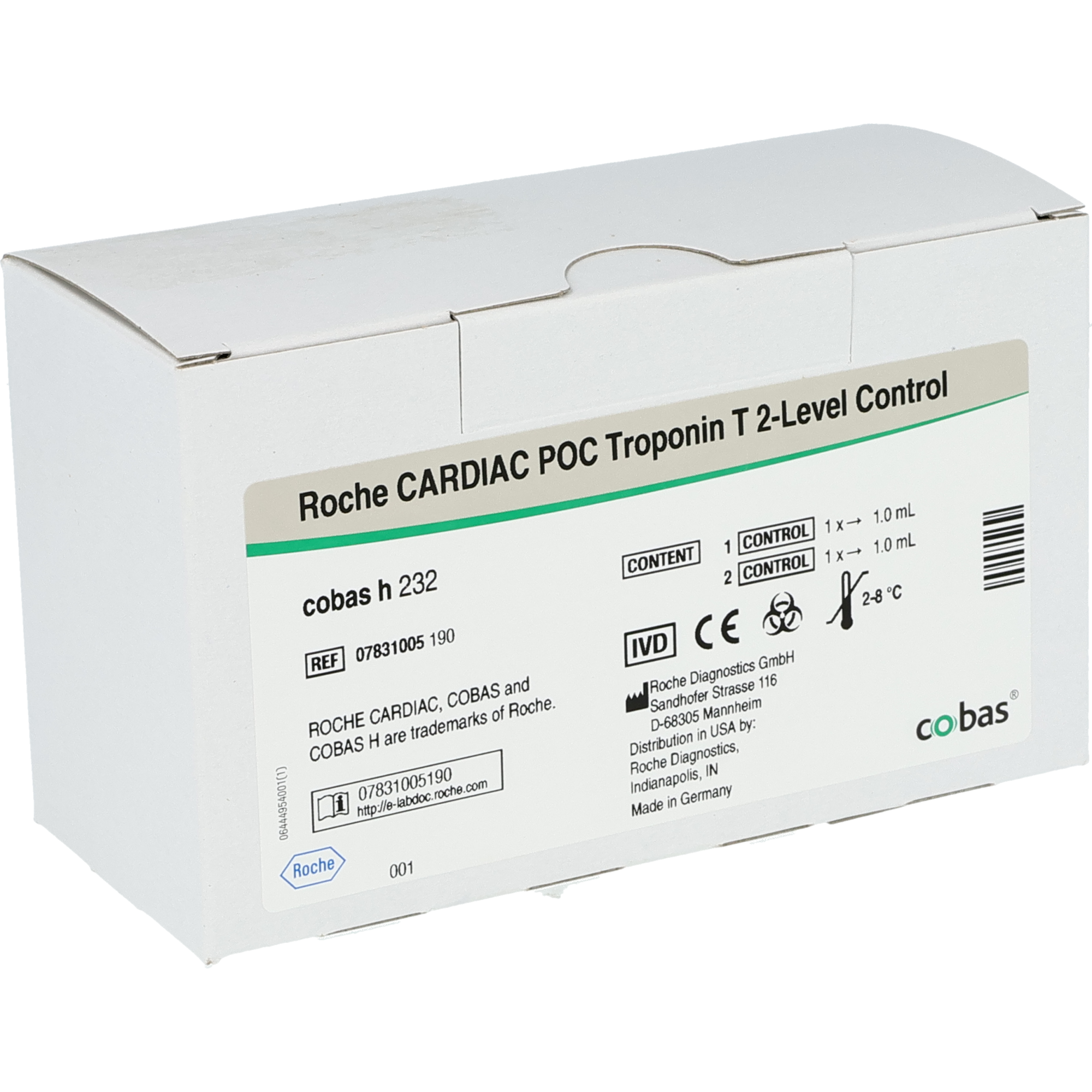 Roche cobas H 232 POC T2 Troponin level Control