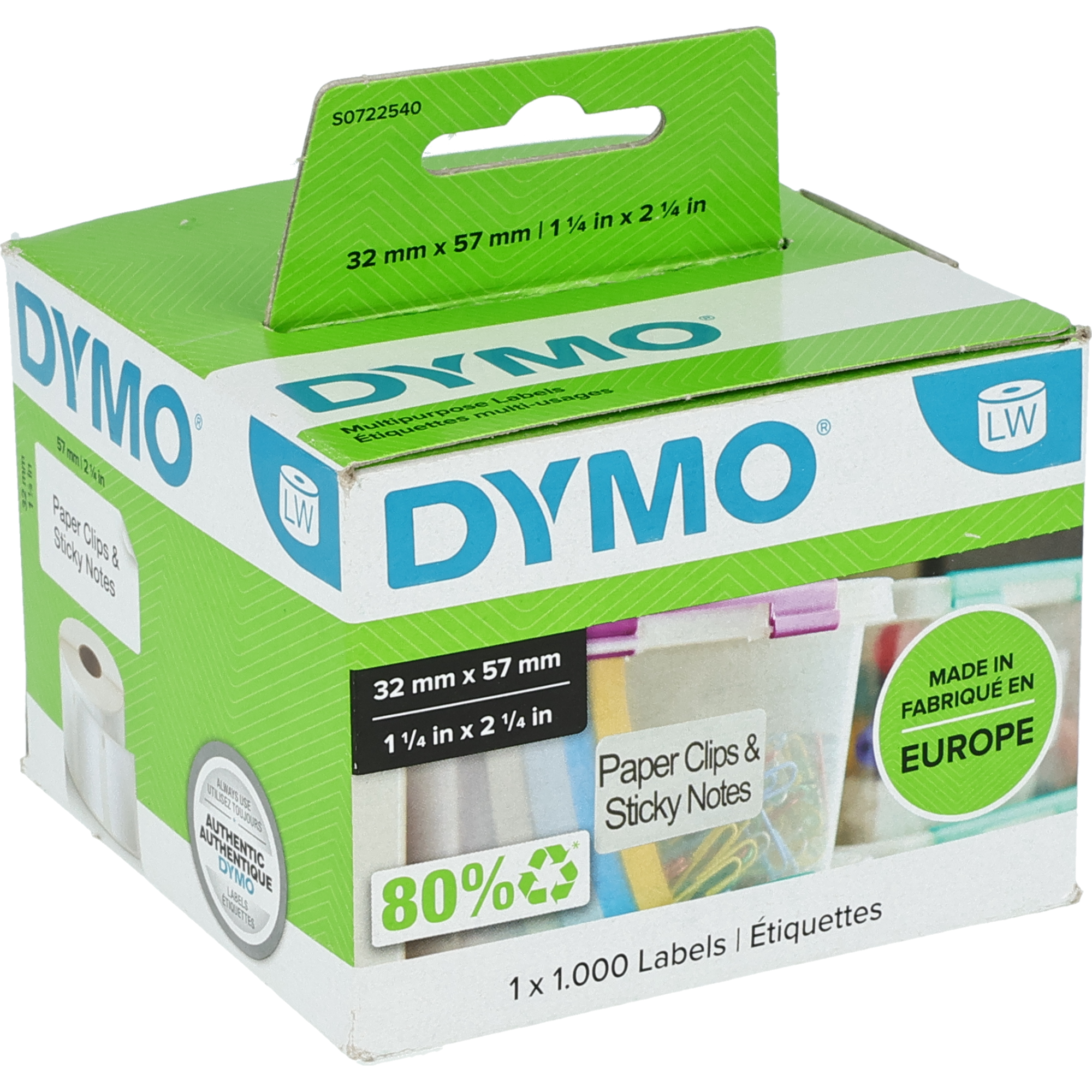 Dymo Adressetiketten schwarz auf weiss