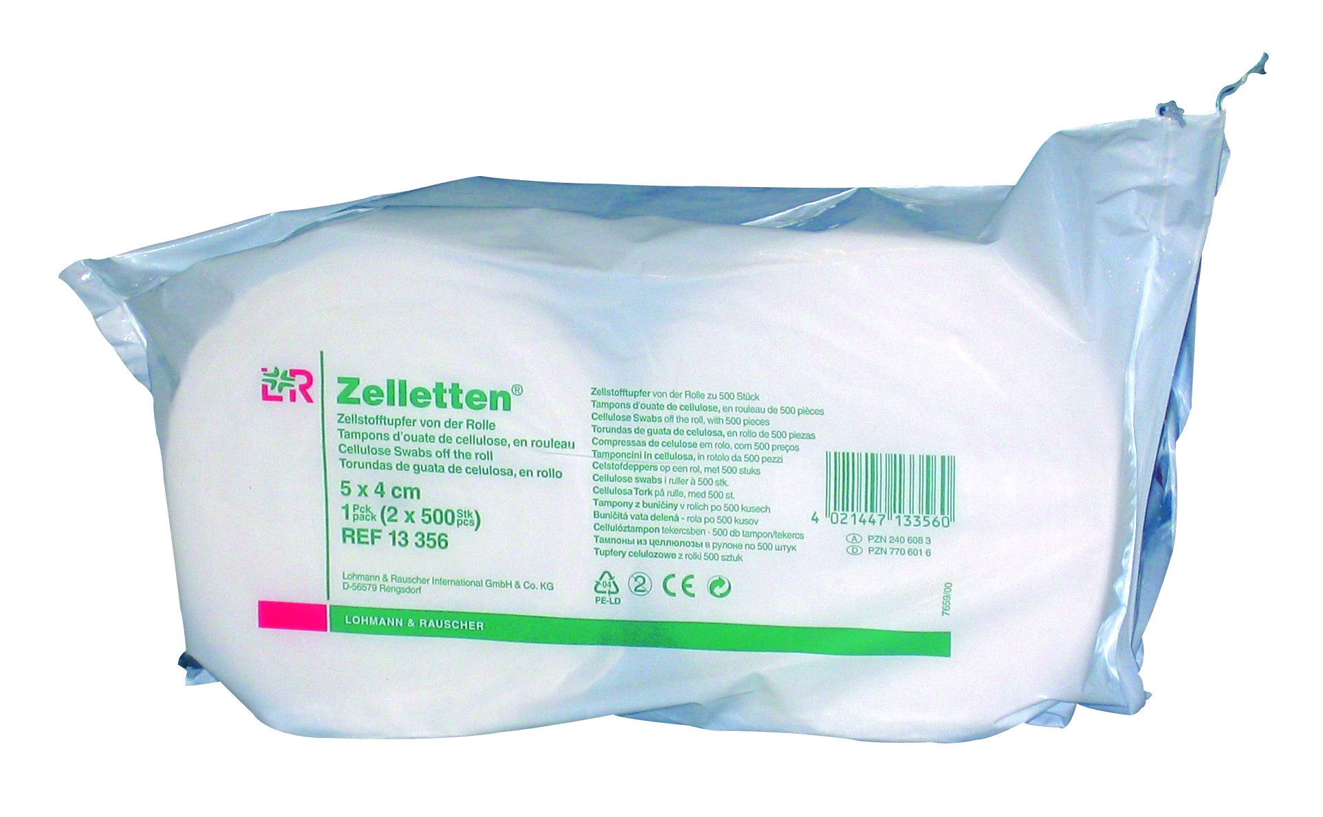 Zelletten en sachet plastique