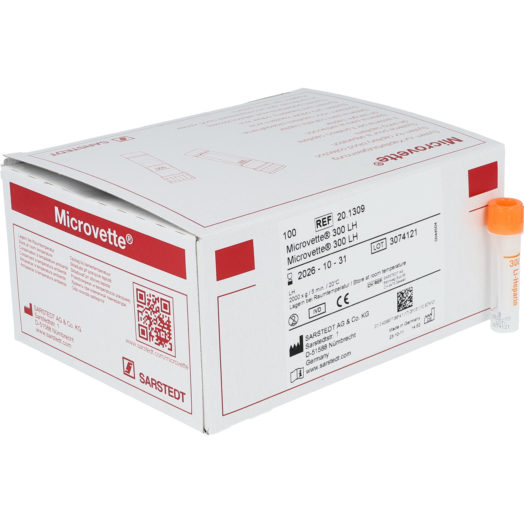 Microvette 300 Lithium Heparin LH, 300 µl