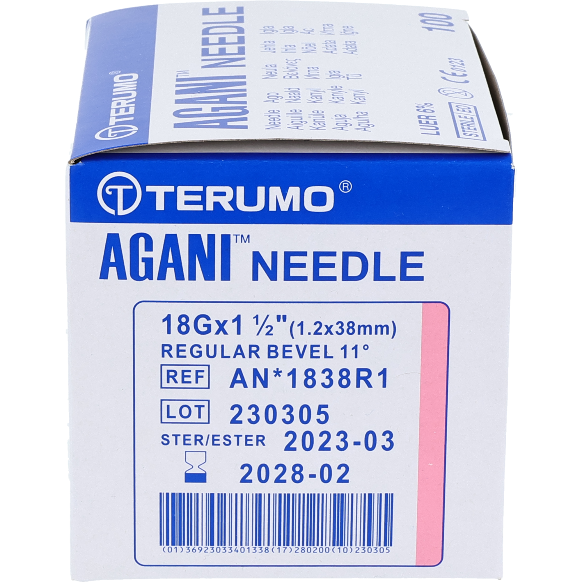 Terumo Agani Aiguille jetable rose