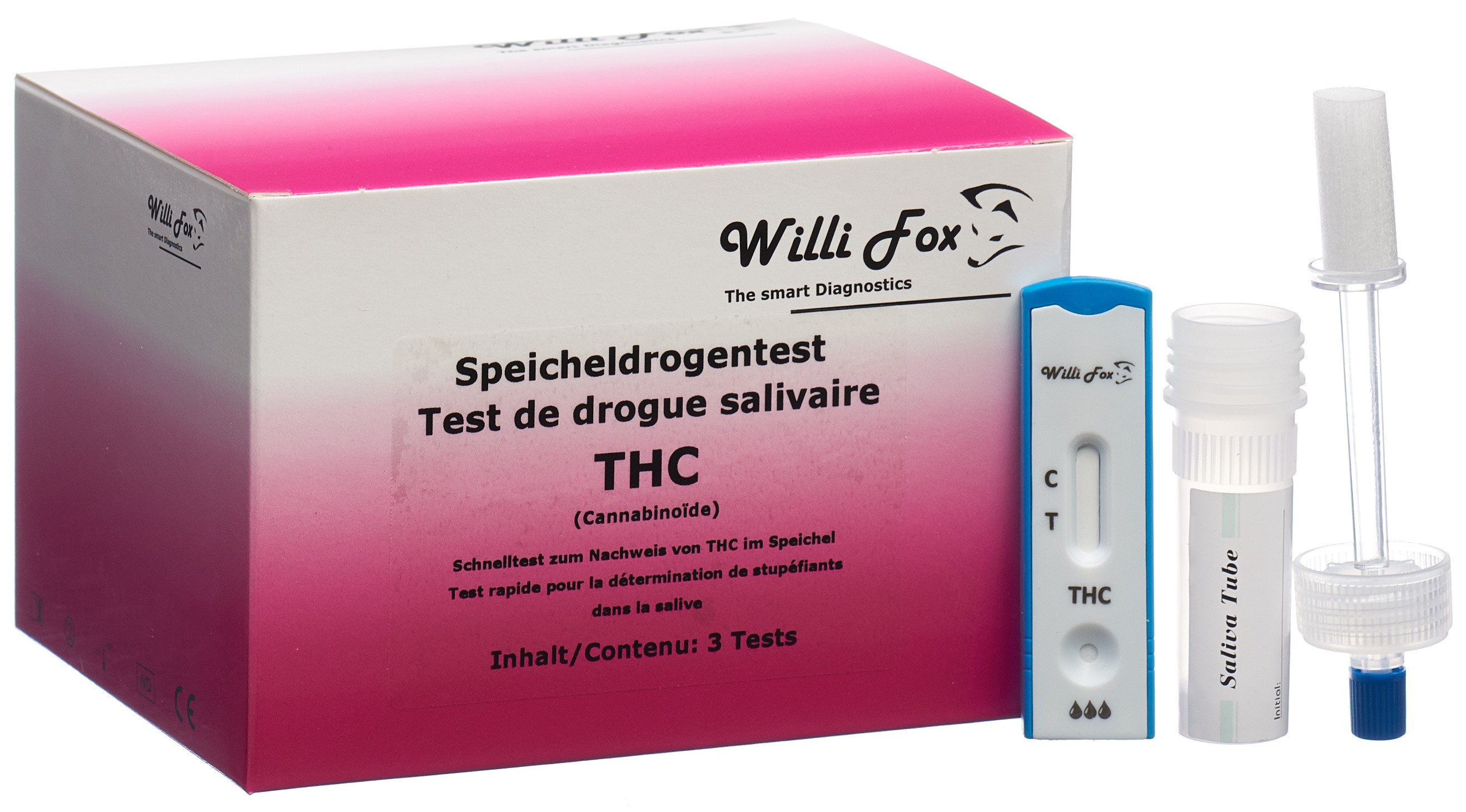 WILLI FOX Test de dépistage de drogue THC dans la salive