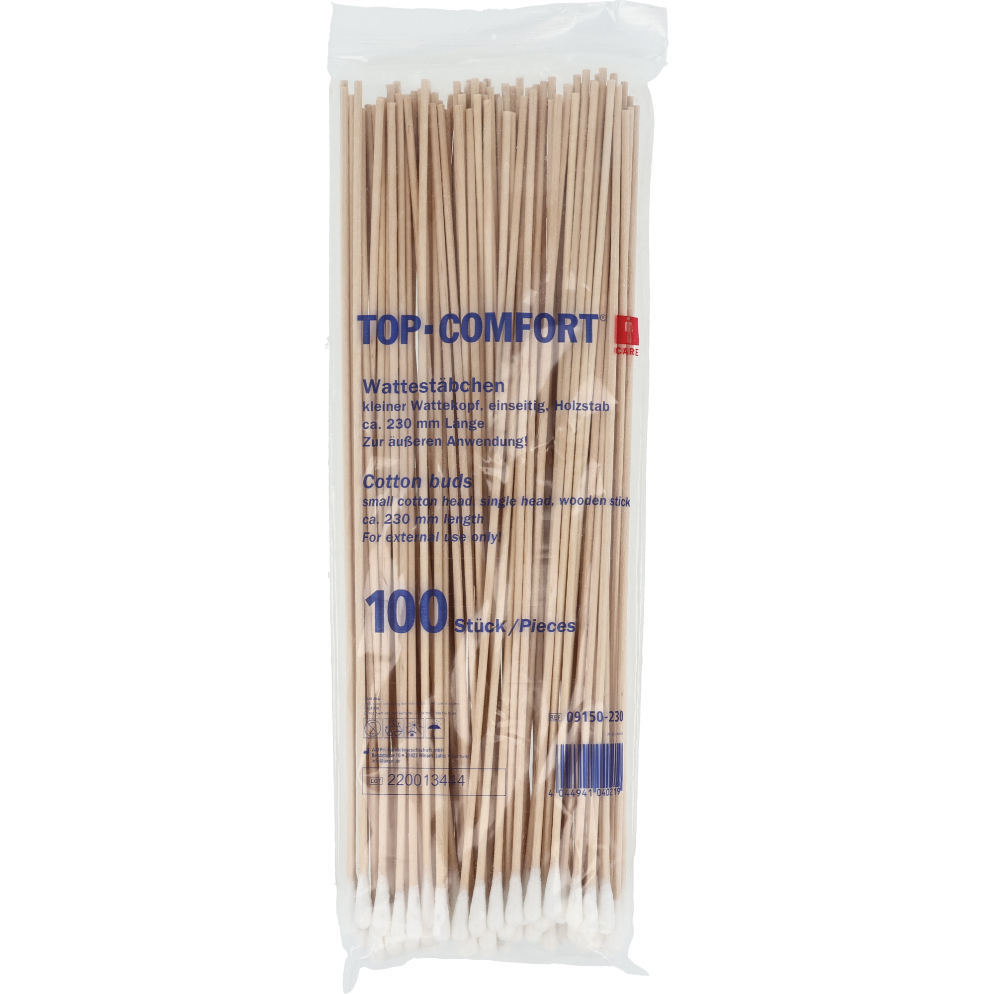 Wattestäbchen aus splitterfreiem Naturholz