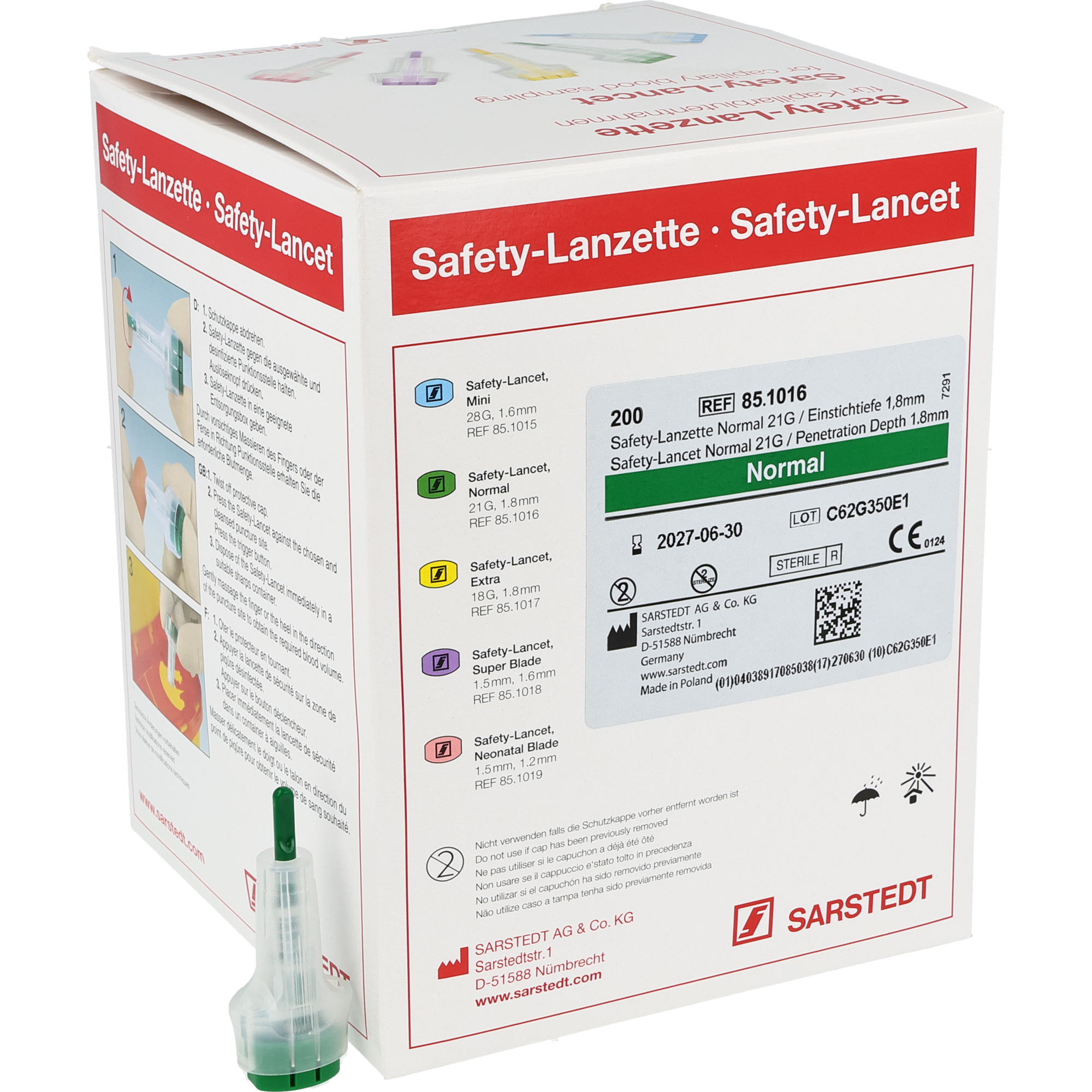 Sarstedt Safety-Lanzette grün