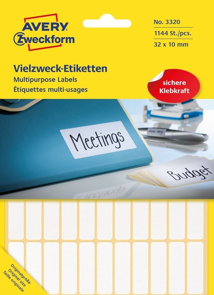Zweckformetiketten weiss
