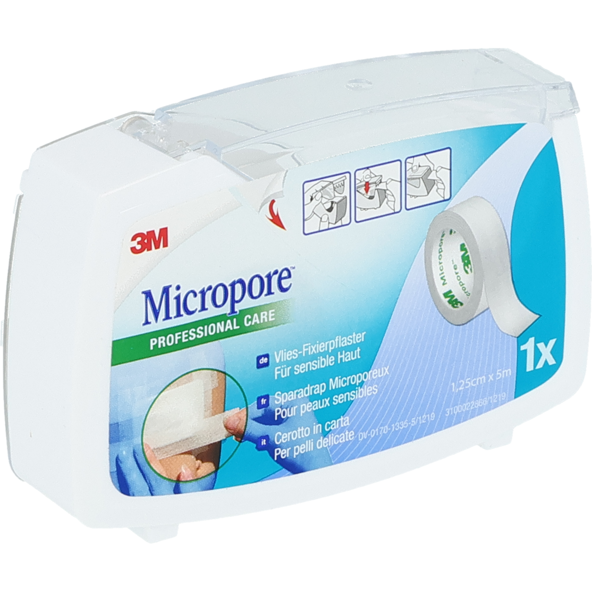 3M Micropore  blanc avec dérouleur