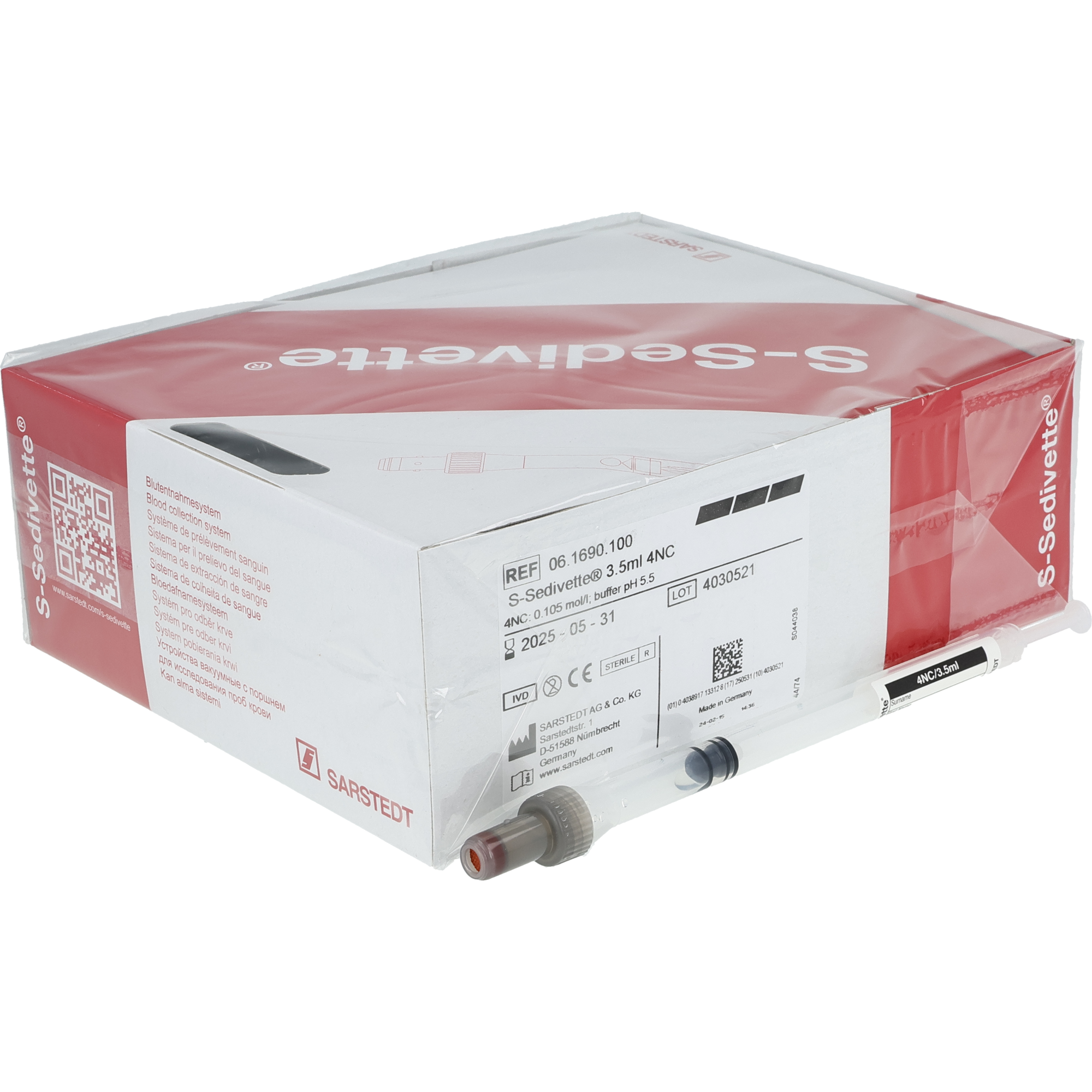 S-Sedivette 3,5 ml BSG steril mit Papieretikett